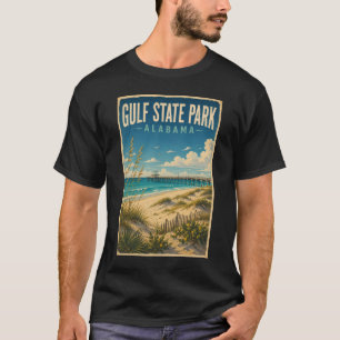 Gulf State Park Alabama Illustratie Reis Kunst T-shirt