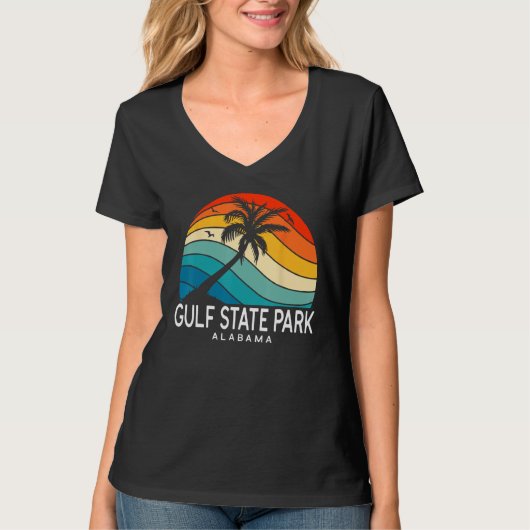 Gulf State Park Alabama Tropical Beach Palm Tree S T-shirt (Voorkant)