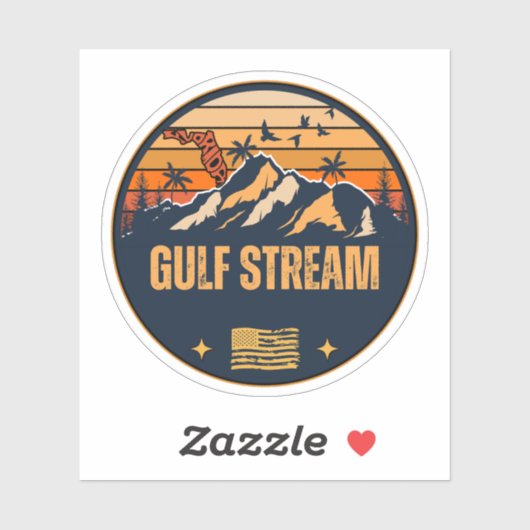 Gulf Stream, Florida Sticker (Vel)