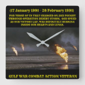 GULF WAR VET CLOCK VIERKANTE KLOK (Voorkant)