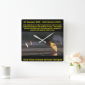 GULF WAR VET CLOCK VIERKANTE KLOK (Huis)