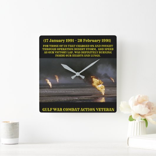 GULF WAR VET CLOCK VIERKANTE KLOK (Huis)