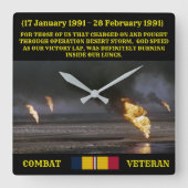 GULF WAR VET CLOCK VIERKANTE KLOK (Voorkant)