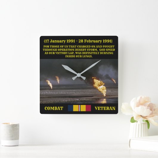 GULF WAR VET CLOCK VIERKANTE KLOK (Huis)