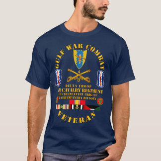 GulfCombat Cavalry Vet w Delta Troop 4e Cav 197e T-shirt