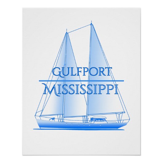 Gulfport Coastal Nautical Sailing Perfect Poster (Voorkant)