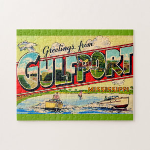Gulfport Mississippi 11x14 Retro Ansichtkaart Legpuzzel