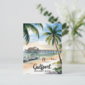 Gulfport Mississippi Beach Briefkaart (Staand voorkant)