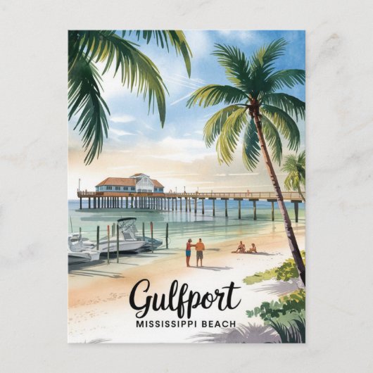 Gulfport Mississippi Beach Briefkaart (Voorkant)