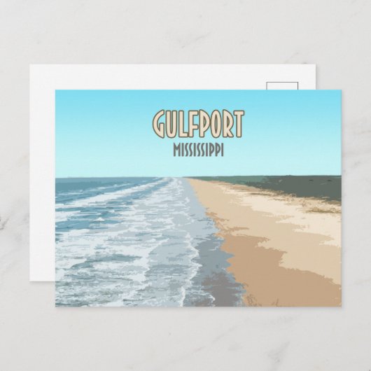 Gulfport Mississippi Beach Briefkaart (Voorkant / Achterkant)