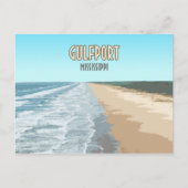 Gulfport Mississippi Beach Briefkaart (Voorkant)