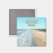 Gulfport Mississippi Beach Magneet (Voorkant / Achterkant)