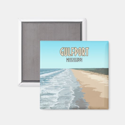 Gulfport Mississippi Beach Magneet (Voorkant / Achterkant)