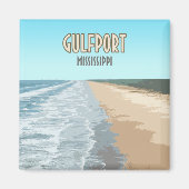 Gulfport Mississippi Beach Magneet (Voorkant)