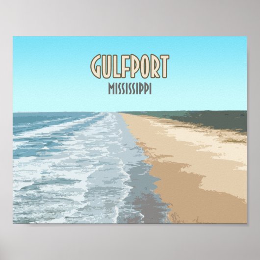 Gulfport Mississippi Beach Poster (Voorkant)