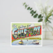Gulfport, Mississippi  Big Letters Briefkaart (Staand voorkant)