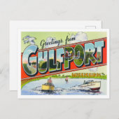 Gulfport, Mississippi  Big Letters Briefkaart (Voorkant / Achterkant)