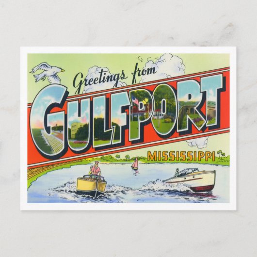 Gulfport, Mississippi  Big Letters Briefkaart (Voorkant)
