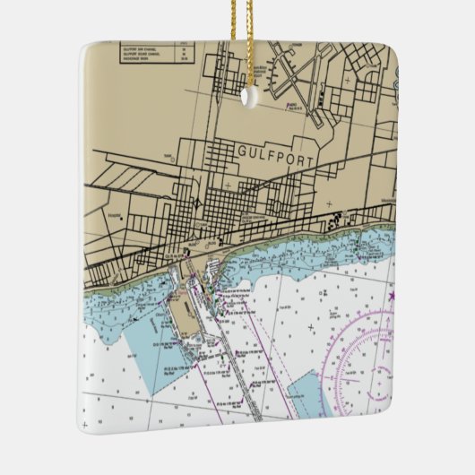 Gulfport Mississippi Chart Keramisch Ornament (Rechts)