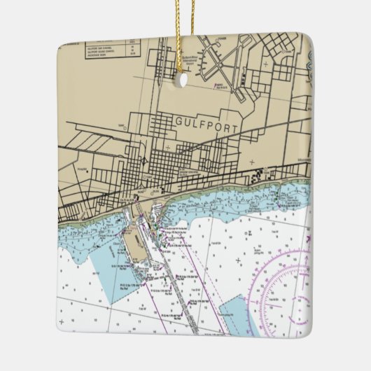 Gulfport Mississippi Chart Keramisch Ornament (Links)