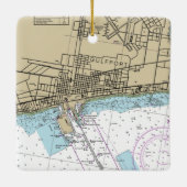 Gulfport Mississippi Chart Keramisch Ornament (Achterkant)