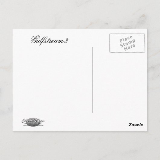 GULFSTREAM 3 IN CLOUDS BRIEFKAART (Achterkant)