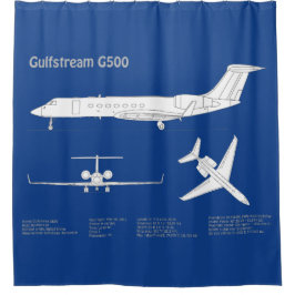 Gulfstream G500 - Vliegtuigblauwdruk plannen ABD Douchegordijn
