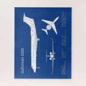 Gulfstream G500 - Vliegtuigblauwdruk plannen ABD Legpuzzel (Verticaal)