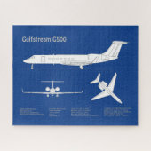Gulfstream G500 - Vliegtuigblauwdruk plannen ABD Legpuzzel (Horizontaal)