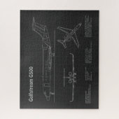 Gulfstream G500 - Vliegtuigblauwdruk Plannen PD Legpuzzel (Verticaal)