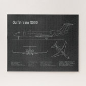 Gulfstream G500 - Vliegtuigblauwdruk Plannen PD Legpuzzel (Horizontaal)