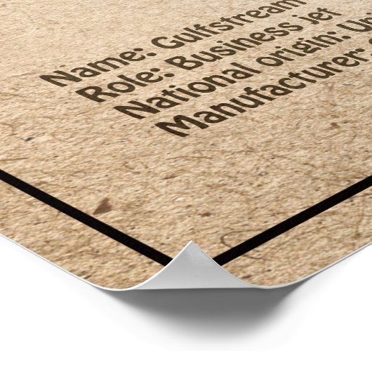 Gulfstream G500 - Vliegtuigblauwdruk Plannen SD Poster (Hoek)