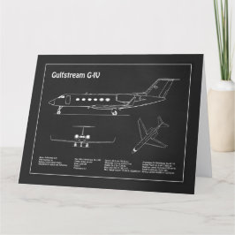 Gulfstream G-IV - Plannen voor vliegtuigblauwdruk  Bedankkaart