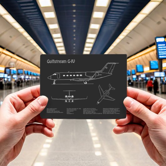 Gulfstream G-IV - Plannen voor vliegtuigblauwdruk  Briefkaart