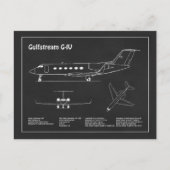 Gulfstream G-IV - Plannen voor vliegtuigblauwdruk  Briefkaart (Voorkant)