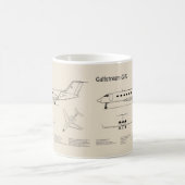 Gulfstream G-IV - Vliegtuigblauwdruk Plannen SD Koffiemok (Center)