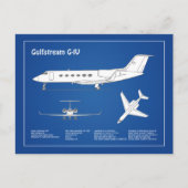 Gulfstream G-IV - Vliegtuigblauwdrukplannen ABD Briefkaart (Voorkant)
