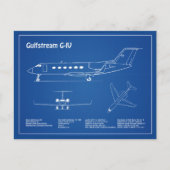 Gulfstream G-IV - Vliegtuigblauwdrukplannen AD Briefkaart (Voorkant)