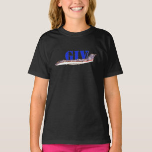 Gulfstream GIV Private Jet met gedurfde typografie T-shirt