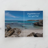 Gull Bird Secluded Beach in Paradise Birthday Kaart (Binnen)