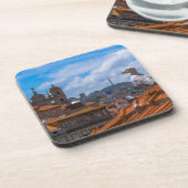 Gull Birds Eye Uitzicht Rooftops uit Portugal Bier Onderzetter (Linkerzijde)