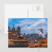 Gull Birds Eye Uitzicht Rooftops uit Portugal Briefkaart (Voorkant / Achterkant)
