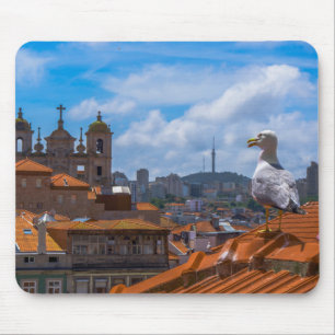 Gull Birds Eye Uitzicht Rooftops uit Portugal Muismat