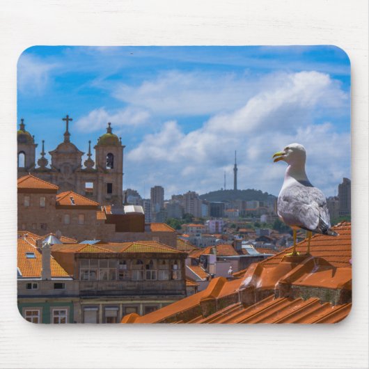 Gull Birds Eye Uitzicht Rooftops uit Portugal Muismat (Voorkant)