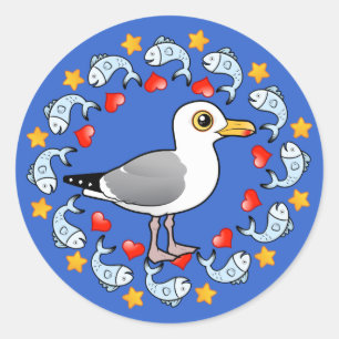 Gull Circle of Love Ronde Sticker