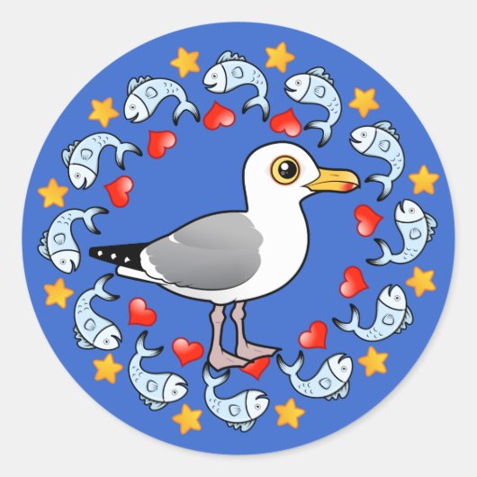 Gull Circle of Love Ronde Sticker (Voorkant)