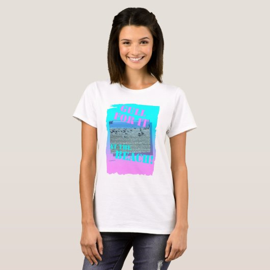 Gull for IT Funny Seabird Beach Design T-shirt (Voorkant volledig)