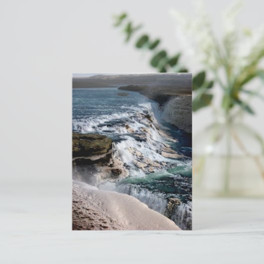 Gull Foss Waterfall IJsland Briefkaart (Staand voorkant)