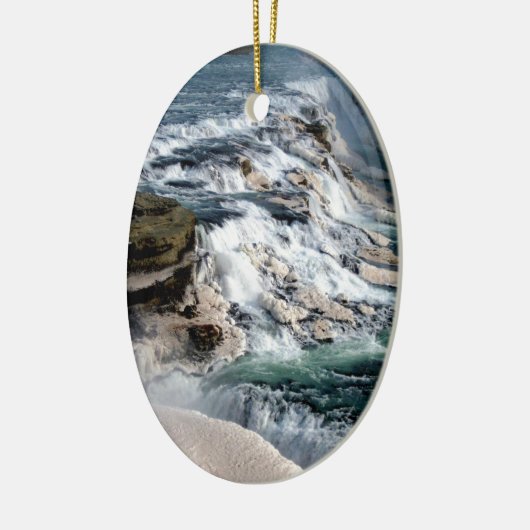 Gull Foss Waterfall IJsland Keramisch Ornament (Links)