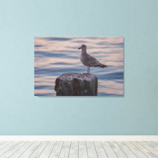 Gull in Dusk Canvas Afdruk (Insitu (Houten vloer))